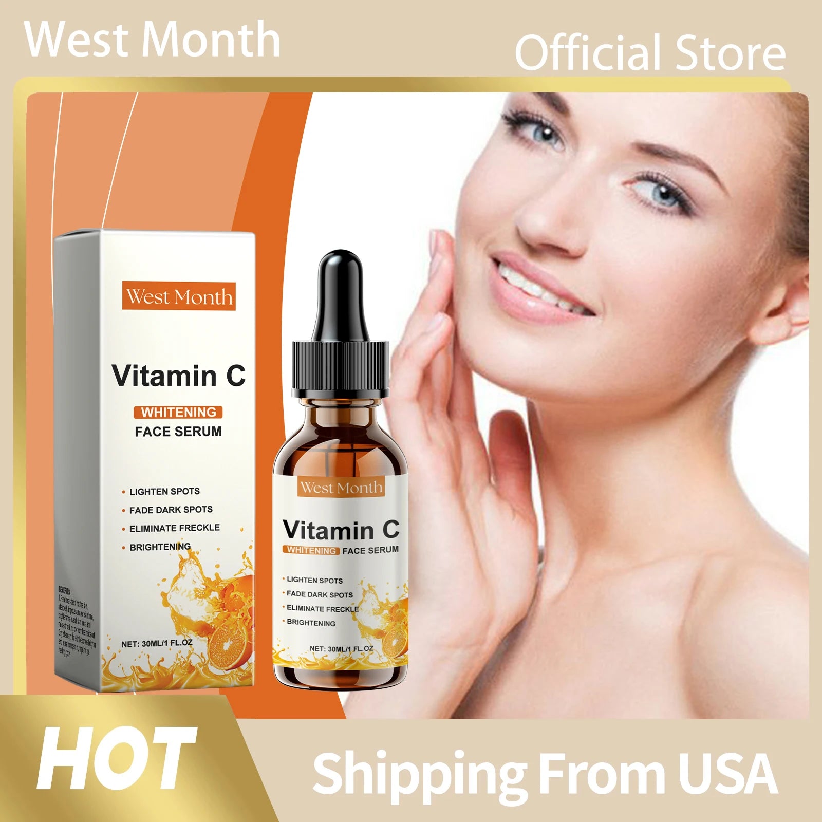 Vitamin C Brightening Face Serum — Fade Dark Spots & Even Tone