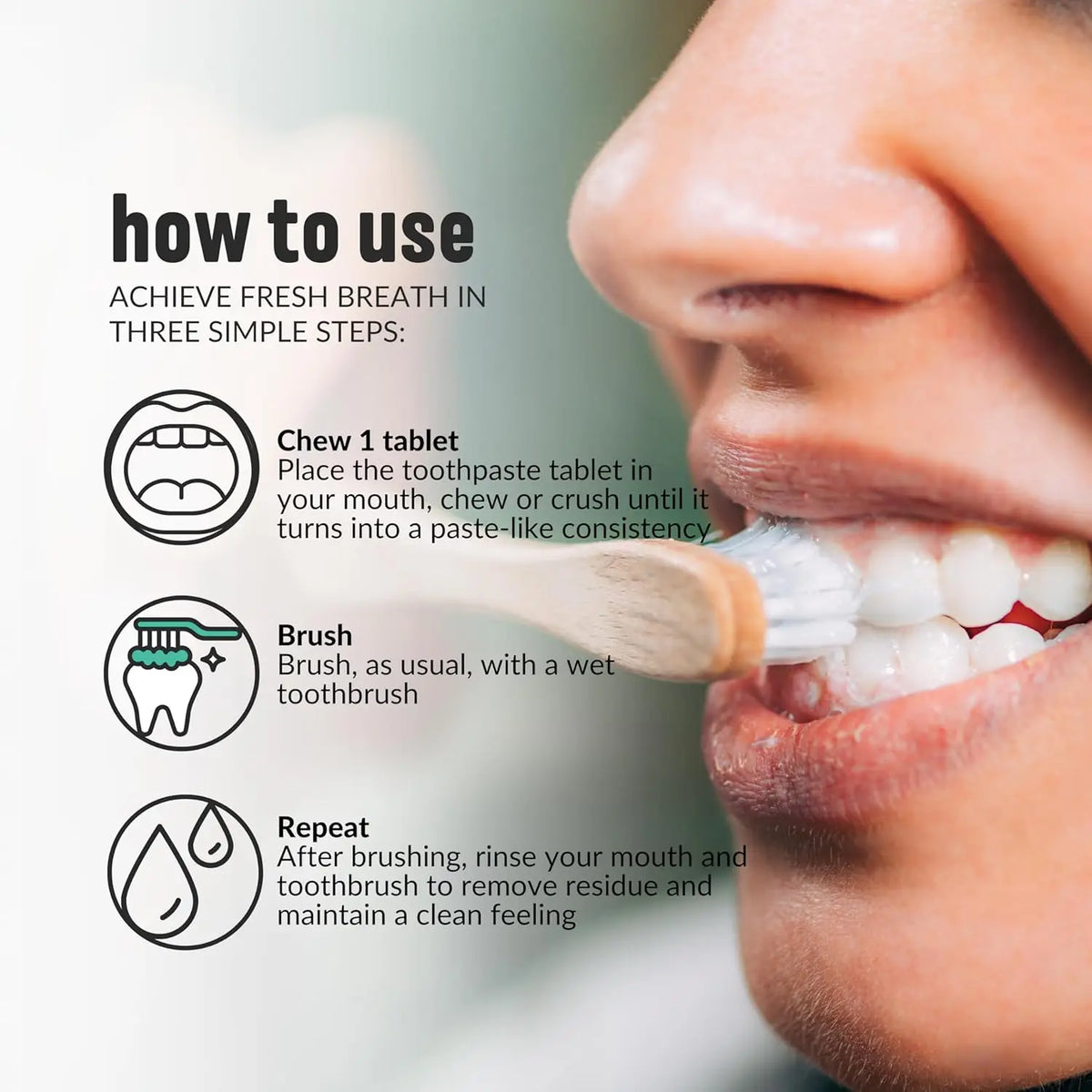 Chewable Toothpaste Tablets — Travel-Friendly Fresh Breath (50 Ct)