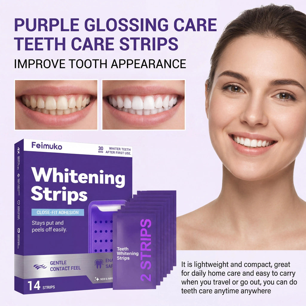 Teeth Whitening Strips — Sensitive-Safe, Remove Coffee & Wine Stains