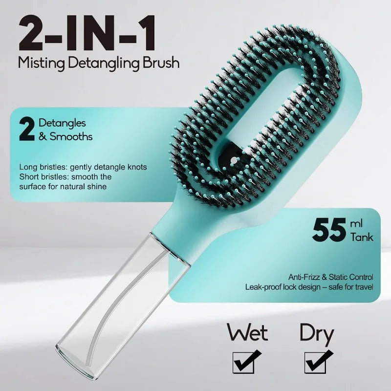 2-in-1 Water Spray Mist Detangling Hairbrush