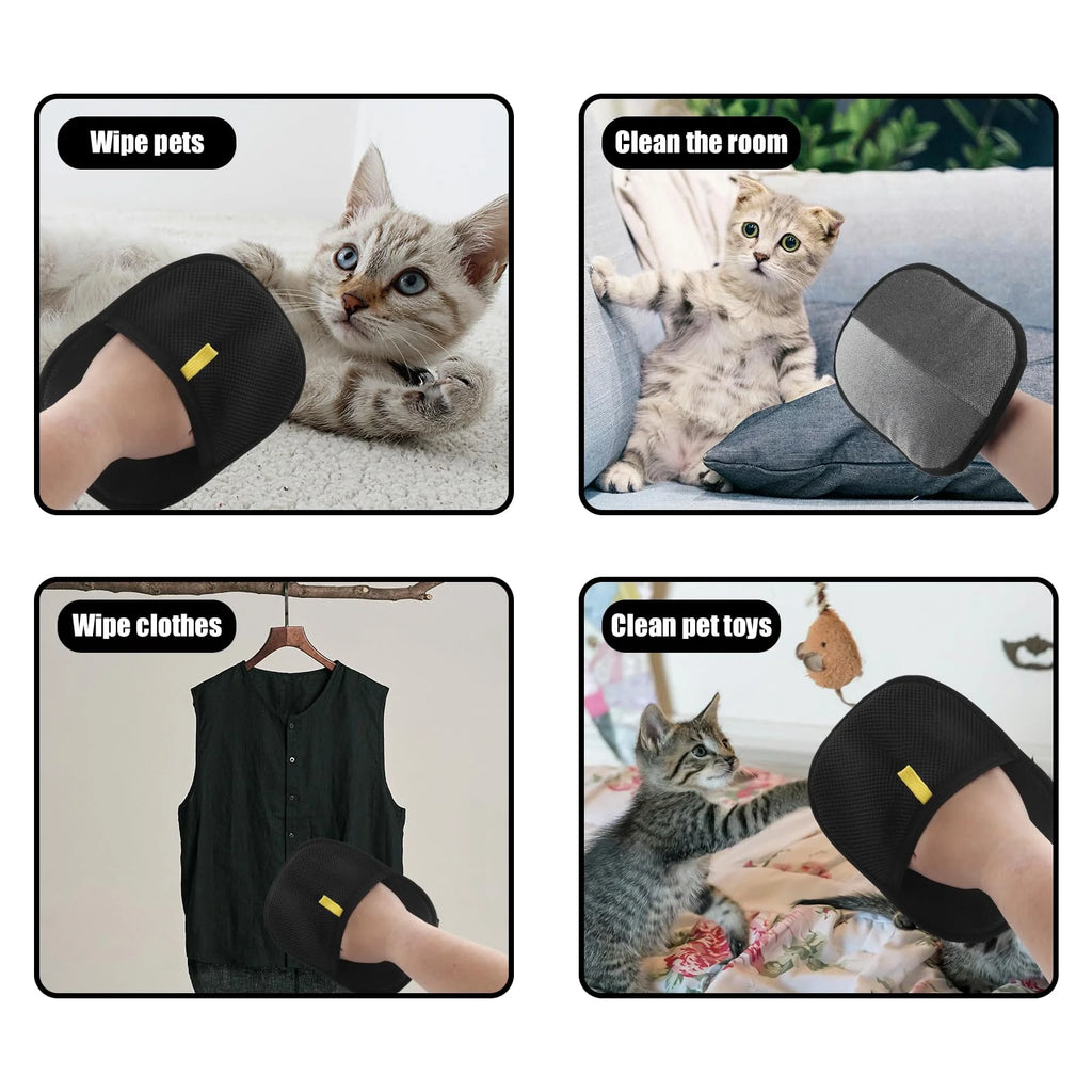 Pet Hair Removal Grooming Glove — Reusable Deshedding Mitt for Cats & Dogs