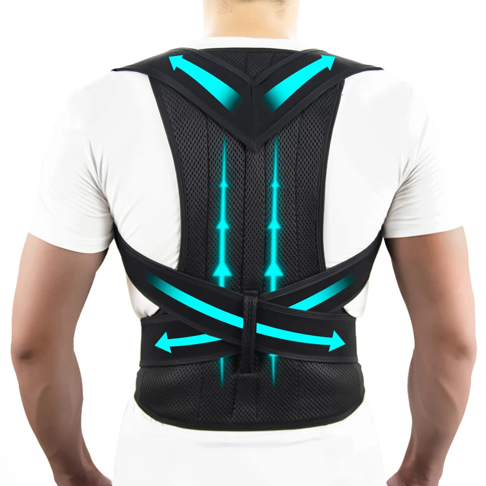 Adjustable Posture Corrector Back Brace — Shoulder Straightener Support