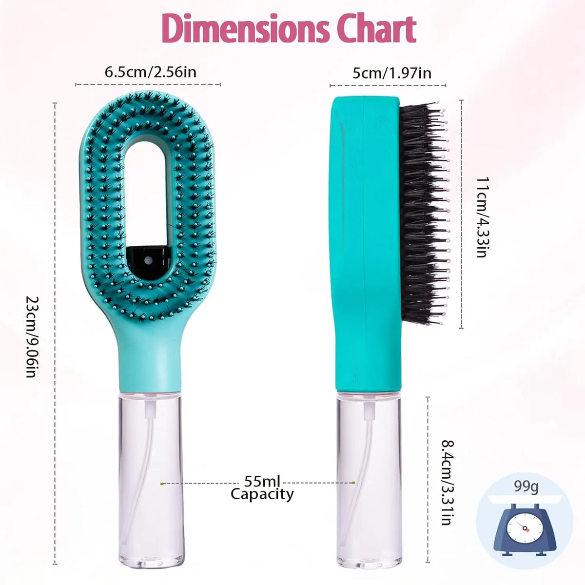 2-in-1 Water Spray Mist Detangling Hairbrush