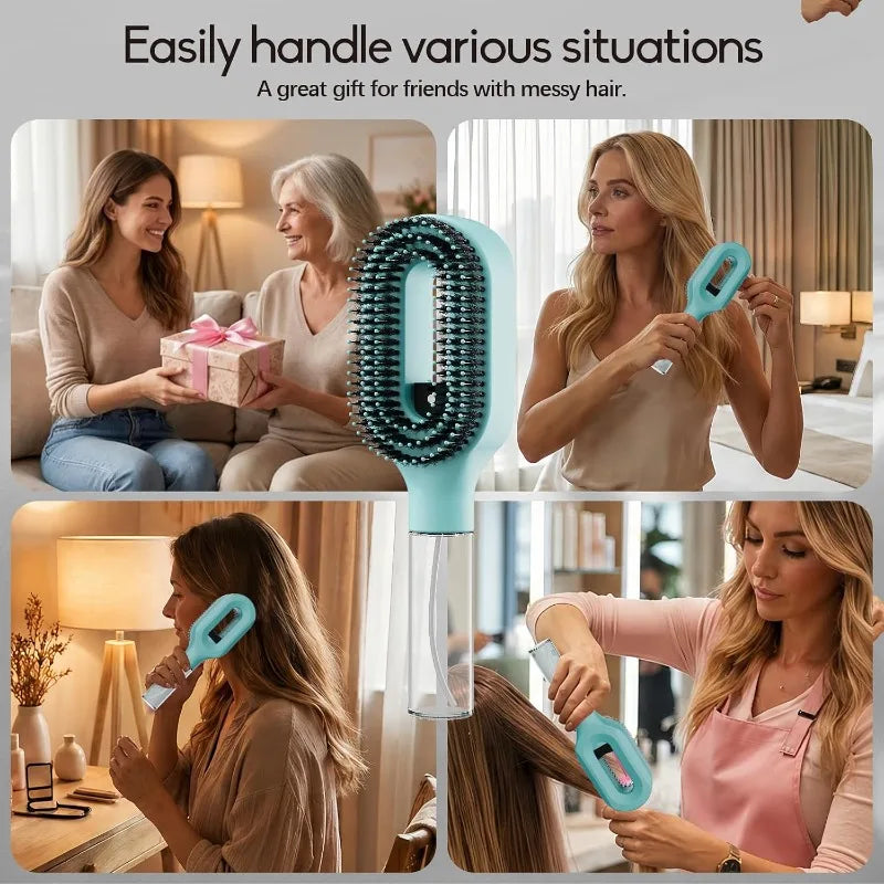 2-in-1 Water Spray Mist Detangling Hairbrush