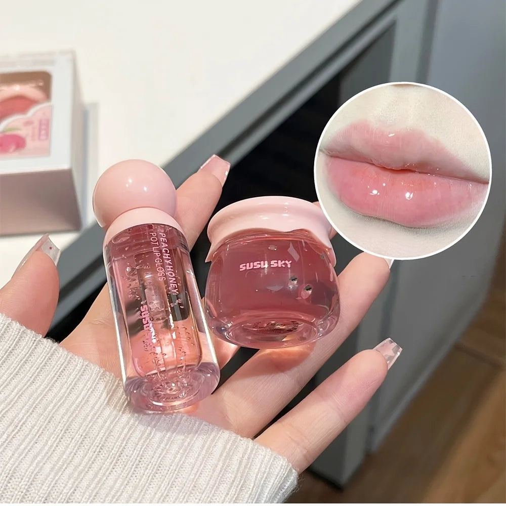 Lip Gloss & Overnight Lip Mask Set — Moisturizing Peach Duo