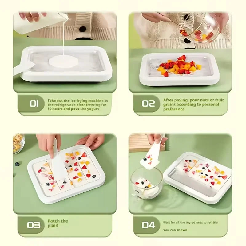 Rolling Ice Cream Pan — Instant Frozen Dessert Maker