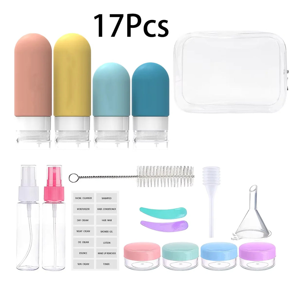 16-Piece Leakproof Travel Bottle Set — TSA-Approved Silicone Containers