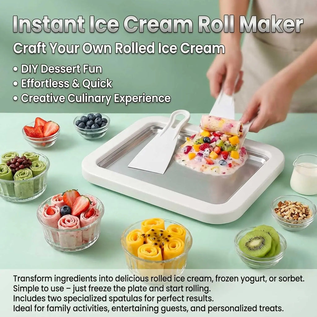 Rolling Ice Cream Pan — Instant Frozen Dessert Maker