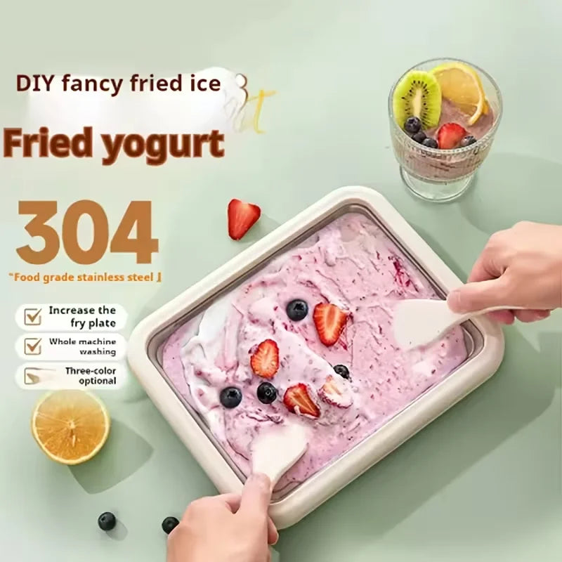 Rolling Ice Cream Pan — Instant Frozen Dessert Maker